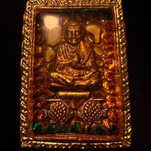 Gold and Orange Buddha Pendant